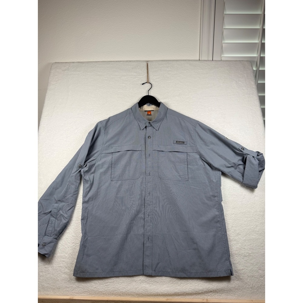 Eddie‎ Bauer Mens 2XL Long Sleeve Button Up Shirt Outdoor Fishing